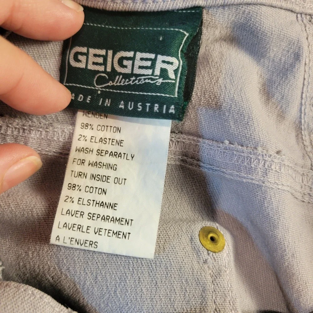 Geiger Collections Austria Lavender Grey Cotton Blend Straight Leg Pants Size 40